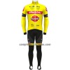Completo Maglia ML + Pantaloncino con bretelle ML 2022 Bingoal Pauwels Sauces WB Giallo Neon Rosso